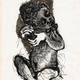 On original drawing by Dumile Feni (1942 – 1991) called Seated Child (1966)